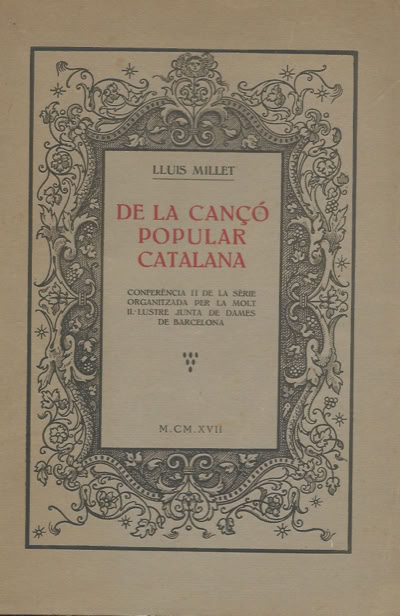 L.Millet, De la Canço Popular Catalana
